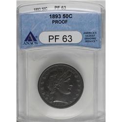 1893 50C PR63 ANACS