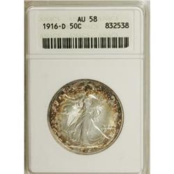 1916-D 50C AU58 ANACS