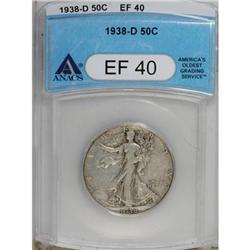 1938-D 50C XF40 ANACS