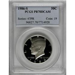 1986-S 50C Deep Cameo PR70 PCGS