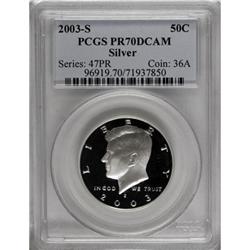 2003-S 50C Silver Deep Cameo PR70 PCGS