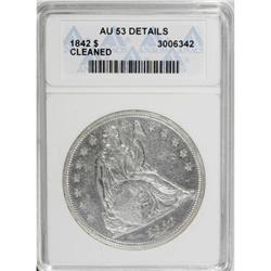 1842 $1 AU53 ANACS