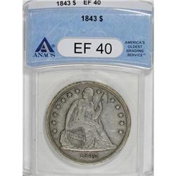 1843 $1 XF40 ANACS