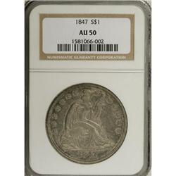 1847 $1 AU50 NGC