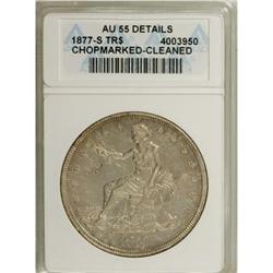 1877-S T$1 Chop Mark AU55 ANACS