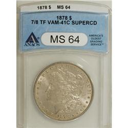 1878 7/8TF $1 Strong MS64 ANACS