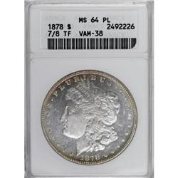 1878 7/8TF $1 Strong Prooflike MS64 ANACS