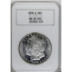 1878-S $1 Deep Mirror Prooflike MS64 NGC