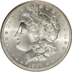 1881-S $1 MS67 NGC