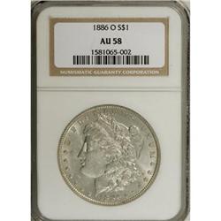 1886-O $1 AU58 NGC