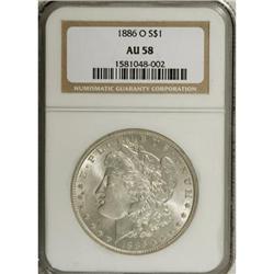 1886-O $1 AU58 NGC