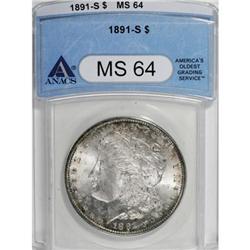 1891-S $1 MS64 ANACS