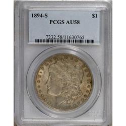 1894-S $1 AU58 PCGS