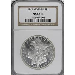 1921 $1 Prooflike MS63 NGC