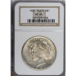 1921 $1 MS63 NGC