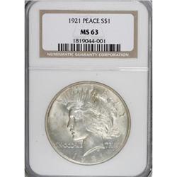 1921 $1 MS63 NGC