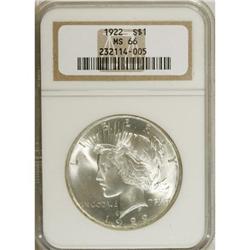 1922 $1 MS66 NGC