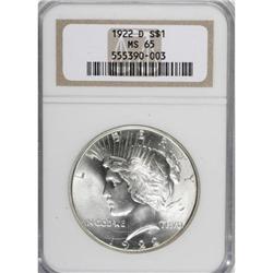 1922-D $1 MS65 NGC