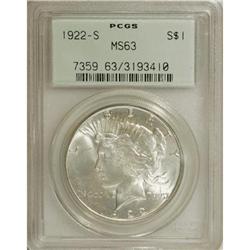 1922-S $1 MS63 PCGS