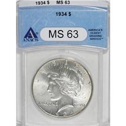 1934 $1 MS63 ANACS