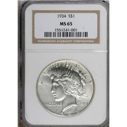 1934 $1 MS65 NGC
