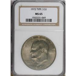 1972 $1 Type Three MS65 NGC