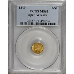 1849 G$1 Open Wreath MS63 PCGS
