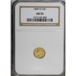 1849-O G$1 AU55 NGC