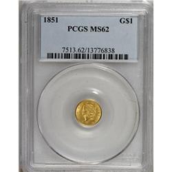 1851 G$1 MS62 PCGS