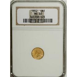 1852 G$1 MS60 NGC