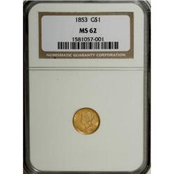 1853 G$1 MS62 NGC