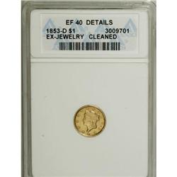 1853-D G$1 XF40 ANACS