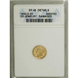1853-D G$1 XF45 ANACS