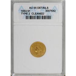 1854 G$1 Type Two AU55 ANACS