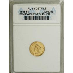 1855 G$1 AU53 ANACS