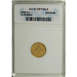 1855 G$1 AU53 ANACS