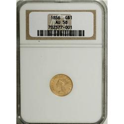 1856 G$1 Slanted 5 AU58 NGC