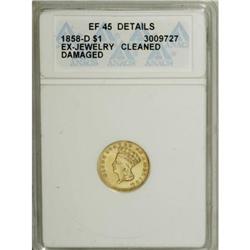 1858-D G$1 XF45 ANACS