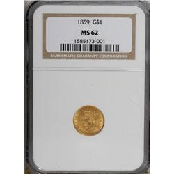 1859 G$1 MS62 NGC