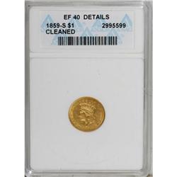 1859-S G$1 XF40 ANACS