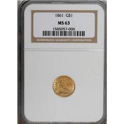 1861 G$1 MS63 NGC