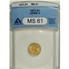 Image 1 : 1873 G$1 Open 3 MS61 ANACS