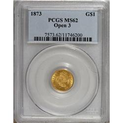 1873 G$1 Open 3 MS62 PCGS