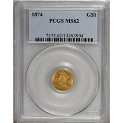 1874 G$1 MS62 PCGS