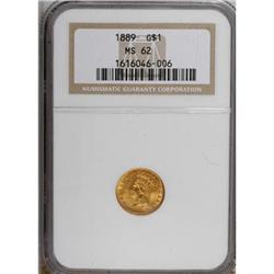 1889 G$1 MS62 NGC