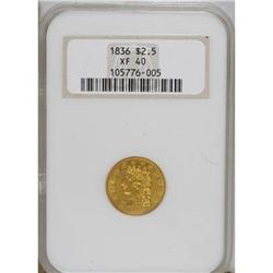 1836 $2 1/2 Script 8 XF40 NGC