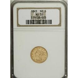 1845 $2 1/2 AU55 NGC