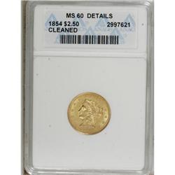1854 $2 1/2 MS60 ANACS