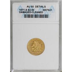 1871-S $2 1/2 AU50 ANACS