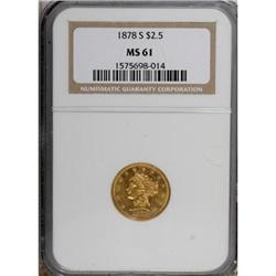1878-S $2 1/2 MS61 NGC